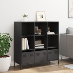 Berkfield Home Highboard¬†Black 101.5x39x103.5 cm Steel in Black - thumbnail 3