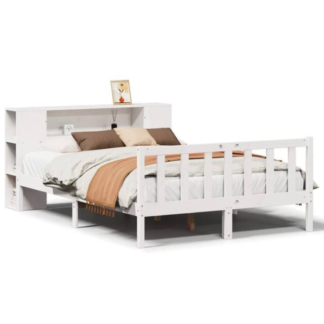 Berkfield Home Bookcase Bed without Mattress White 160x200 cm Solid Wood Pine - image 1