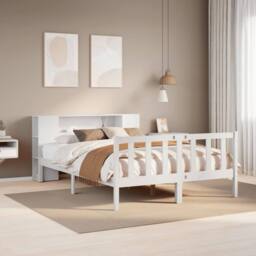 Berkfield Home Bookcase Bed without Mattress White 160x200 cm Solid Wood Pine - thumbnail 2