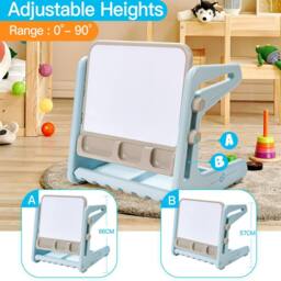 CASART Kids Art Table w/ Chair Toddlers2 in 1 Magnetic Painting Board in Blue - thumbnail 4