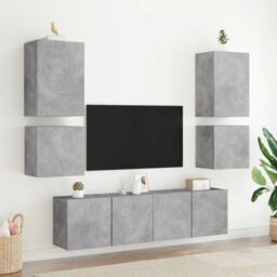 Berkfield Home TV Wall Cabinets 2 pcs Concrete Grey 40.5x30x40 cm Engineered Wood - thumbnail 4