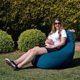 icon Recliner Indoor Outdoor Bean Bag Khaki Bean Bag Chair in Teal - thumbnail 3