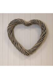 KDMD Cosy Heart Thick Willow Wreath - 60mm in Grey