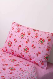 Rachel Riley Strawberry Rose Duvet Cover Set in Pink - Size: Single - thumbnail 1