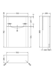 Balterley Bathroom Floor Standing Concealed Cistern Toilet Unit, Grey, 550mm in Grey - thumbnail 2