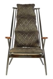 Orsina Modern Genuine Grey Leather Chair, Decorative Armchair, Occasional Chair, Quilted Upholstered Accent Seat - thumbnail 6