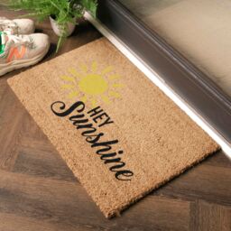 Artsy Mats Hey Sunshine Coir Doormat (60 x 40cm) in Brown - Size: 40 cm x 60 cm - thumbnail 2