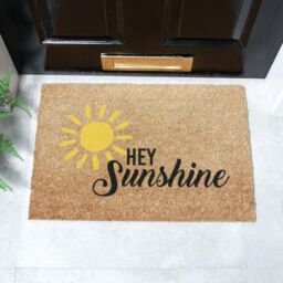 Artsy Mats Hey Sunshine Coir Doormat (60 x 40cm) in Brown - Size: 40 cm x 60 cm - thumbnail 1
