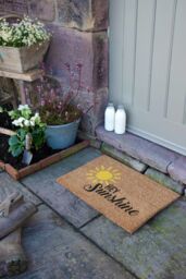 Artsy Mats Hey Sunshine Coir Doormat (60 x 40cm) in Brown - Size: 40 cm x 60 cm - thumbnail 6