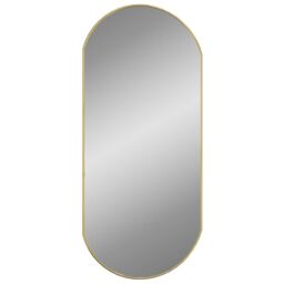Berkfield Home Wall Mirror Gold 90x40 cm Oval - thumbnail 2