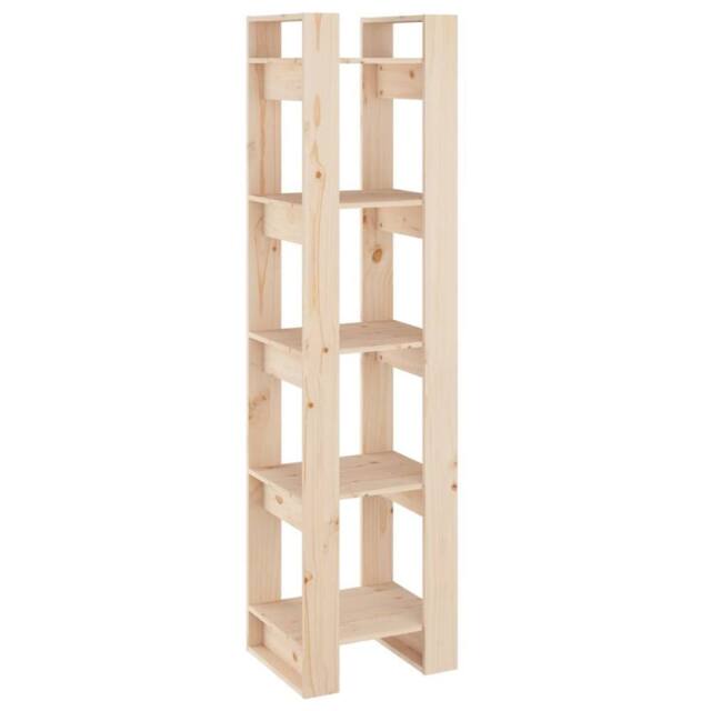 Berkfield Home Book Cabinet/Room Divider 41x35x160 cm Solid Wood Pine in Light Tan - Size: 41 x 35 x 160 cm - image 1