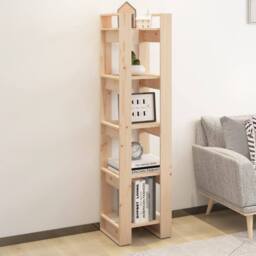 Berkfield Home Book Cabinet/Room Divider 41x35x160 cm Solid Wood Pine in Light Tan - Size: 41 x 35 x 160 cm - thumbnail 2