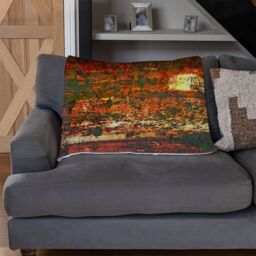 Benjamin Tate Design Red Branches Blanket in Natural - Size: 120 cm x 150 cm - thumbnail 2