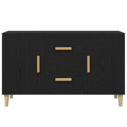 Berkfield Home Sideboard Black Oak 100x36x60 cm Engineered Wood - Size: 100 x 36 x 60 cm - thumbnail 6