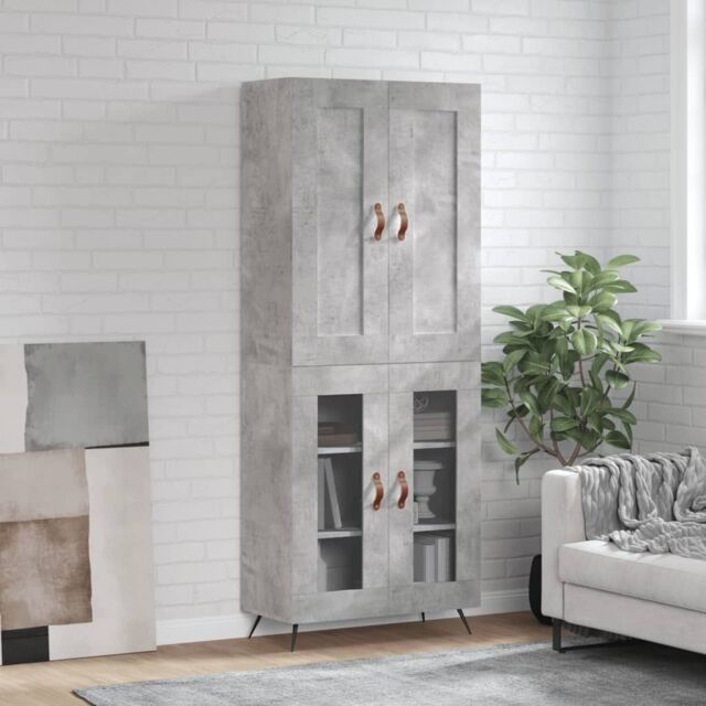 Berkfield Home Highboard Concrete Grey 69.5x34x180 cm Engineered Wood - image 1
