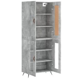Berkfield Home Highboard Concrete Grey 69.5x34x180 cm Engineered Wood - thumbnail 4