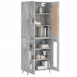 Berkfield Home Highboard Concrete Grey 69.5x34x180 cm Engineered Wood - thumbnail 3