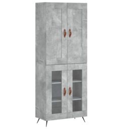 Berkfield Home Highboard Concrete Grey 69.5x34x180 cm Engineered Wood - thumbnail 2