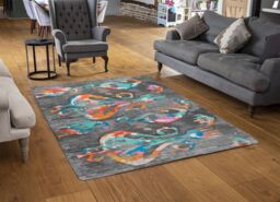 Benjamin Tate Design Trendy Tribal Pattern In Watercolour Style Rug in Natural - Size: Large - thumbnail 2