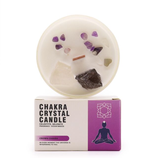 KDMD Chakra Crystal Candles - Crown Chakra in Blue - image 1