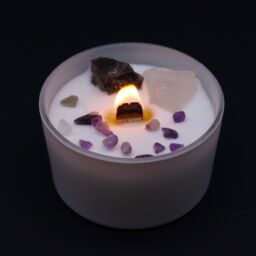 KDMD Chakra Crystal Candles - Crown Chakra in Blue - thumbnail 5