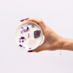 KDMD Chakra Crystal Candles - Crown Chakra in Blue - thumbnail 4