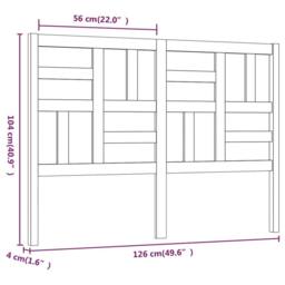 Berkfield Home Beautiful Bed Headboard Grey 126x4x104 cm Solid Wood Pine - Size: 126 x 4 x 104 cm - thumbnail 6