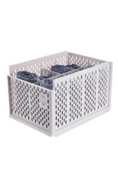 Living and Home Stackable Clothes Storage Basket Wardrobe Drawer Organizer Bedroom in Off-White - thumbnail 2