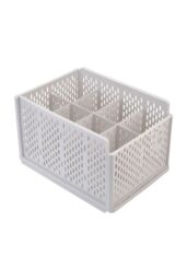 Living and Home Stackable Clothes Storage Basket Wardrobe Drawer Organizer Bedroom in Off-White - thumbnail 5