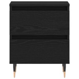 Berkfield Home Bedside Cabinet Black Oak 40x35x50 cm Engineered Wood - Size: 40 x 35 x 50 cm - thumbnail 6