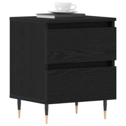 Berkfield Home Bedside Cabinet Black Oak 40x35x50 cm Engineered Wood - Size: 40 x 35 x 50 cm - thumbnail 3