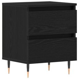 Berkfield Home Bedside Cabinet Black Oak 40x35x50 cm Engineered Wood - Size: 40 x 35 x 50 cm - thumbnail 2
