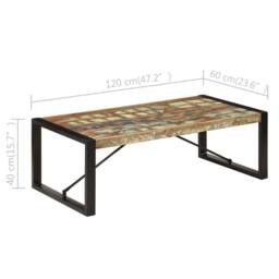 Berkfield Home Coffee Table 120x60x40 cm Solid Reclaimed Wood - Size: 120 x 60 x 40 cm - thumbnail 6