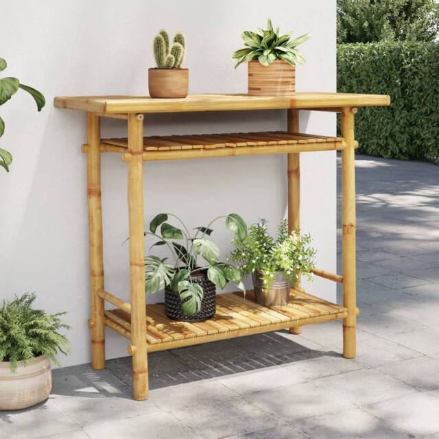 Berkfield Home Console Table 90x37x75 cm Bamboo in Brown - Size: 90 x 37 x 75 cm - image 1