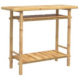 Berkfield Home Console Table 90x37x75 cm Bamboo in Brown - Size: 90 x 37 x 75 cm - thumbnail 5