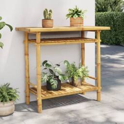 Berkfield Home Console Table 90x37x75 cm Bamboo in Brown - Size: 90 x 37 x 75 cm