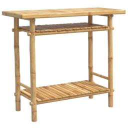 Berkfield Home Console Table 90x37x75 cm Bamboo in Brown - Size: 90 x 37 x 75 cm - thumbnail 2