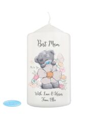 Personalised Memento Company Women's Personalised Me to You Floral Pillar Candle in Off-White - thumbnail 1