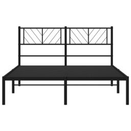 Berkfield Home Metal Bed Frame with Headboard Black 160x200 cm - thumbnail 5
