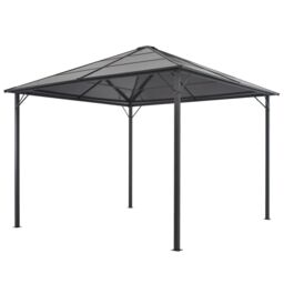 Berkfield Home Gazebo with Roof Aluminium 3x3 m Black - thumbnail 1