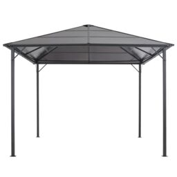 Berkfield Home Gazebo with Roof Aluminium 3x3 m Black - thumbnail 2