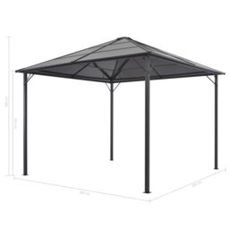 Berkfield Home Gazebo with Roof Aluminium 3x3 m Black - thumbnail 5