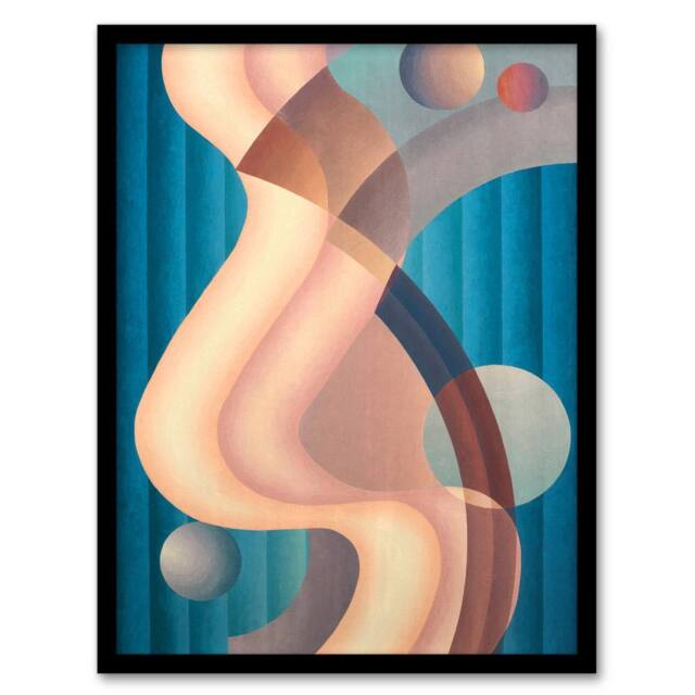 Artery8 Stuart Walker Composition No 6 Abstract Painting Framed Wall Art Print - Size: A4 - image 1