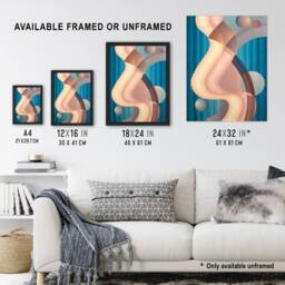 Artery8 Stuart Walker Composition No 6 Abstract Painting Framed Wall Art Print - Size: A4 - thumbnail 3