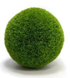 Primrose Artificial Grass Effect Hanging Topiary Ball With Chain 38cm - pair in Green - thumbnail 3