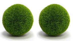 Primrose Artificial Grass Effect Hanging Topiary Ball With Chain 38cm - pair in Green - thumbnail 4