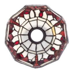 Happy Homewares Deep Red & White Stained Glass Dragonfly Tiffany Pendant Shade - thumbnail 4