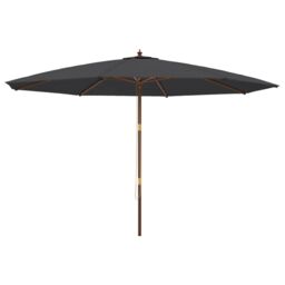 Berkfield Home Garden Parasol with Wooden Pole Black 400x273 cm - thumbnail 2