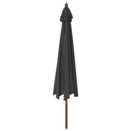 Berkfield Home Garden Parasol with Wooden Pole Black 400x273 cm - thumbnail 5