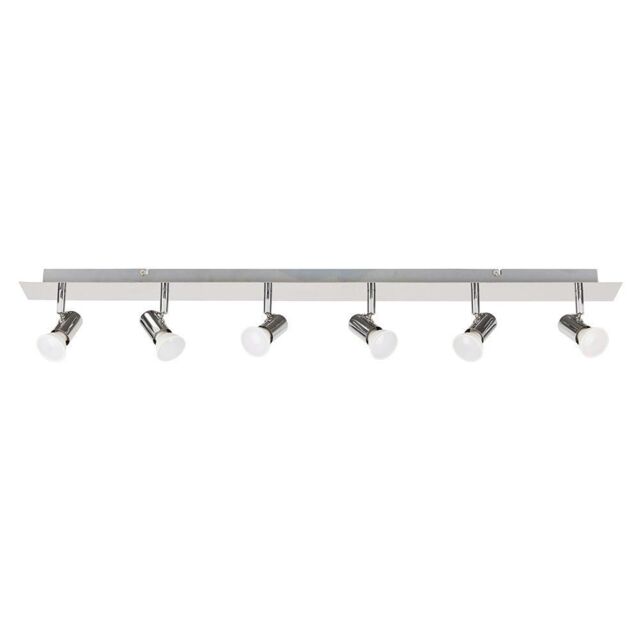 ValueLights Consul 6 Way Silver Ceiling Bar Spotlight - image 1